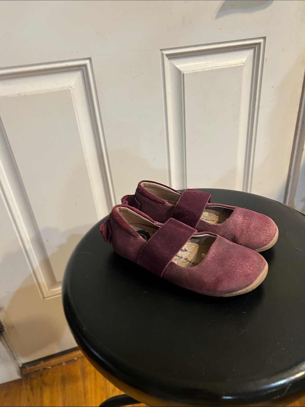 Girls' Burgundy Mary Jane Shoes with Strap
